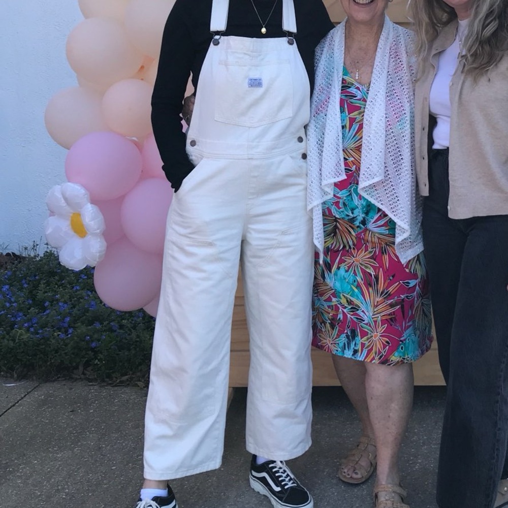 Levi Wide Leg White Utility Overalls